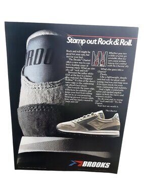 1983 Brooks Running Shoes Ad Chariot Sneaker Vintage Print